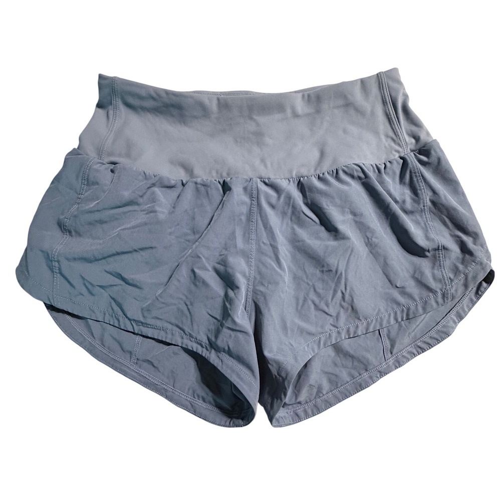 Blue-Grey Athletic Running Shorts‎ with Zipper Pocket Size Small High Waisted